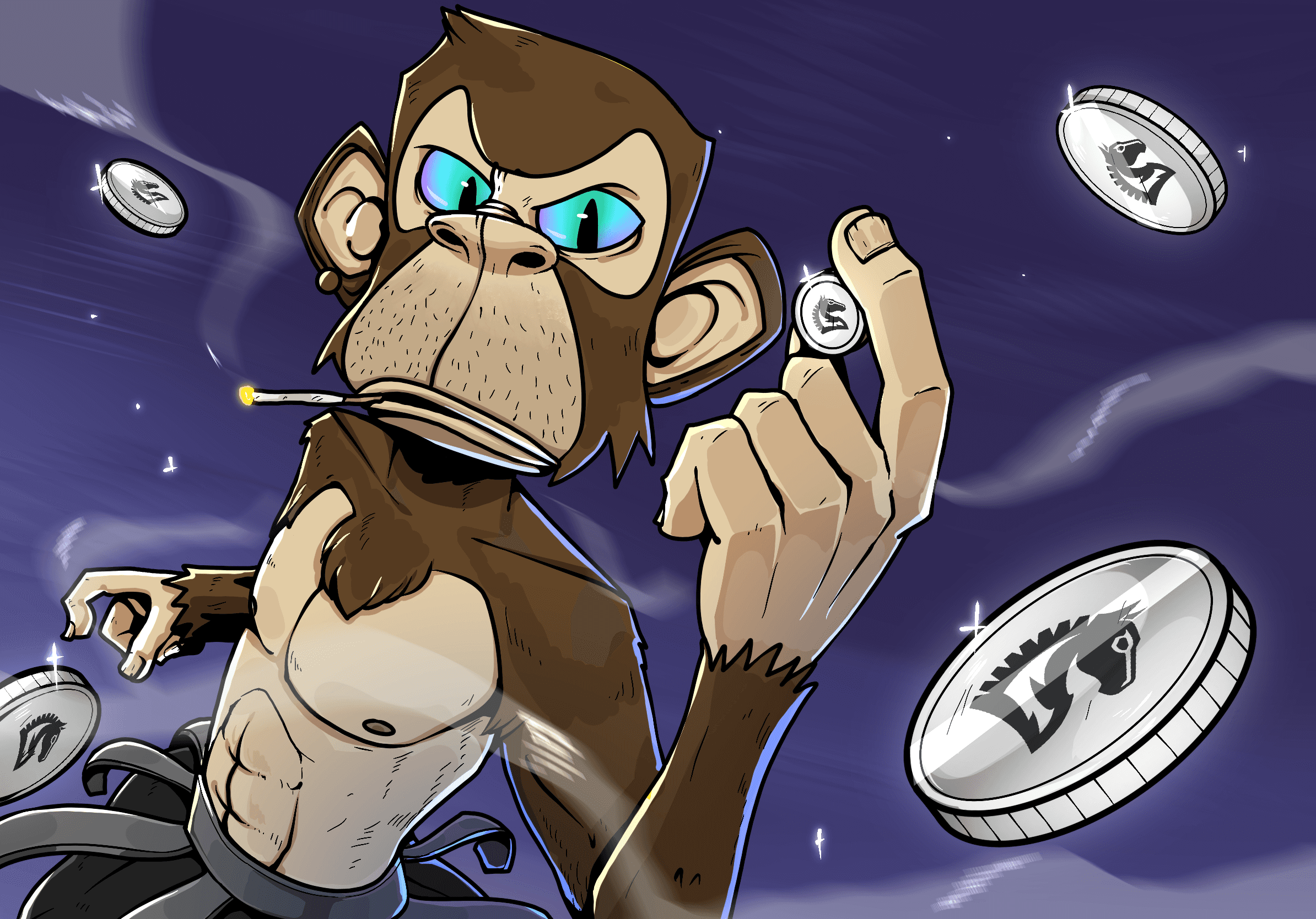 Bored ape solana club Trojan branded PNL card